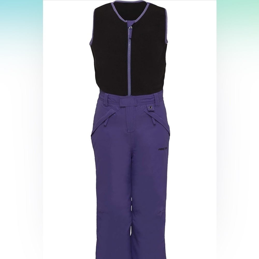 COPY - Arctix Kids Limitless Fleece Top Bib Overalls Ice Block Print Purple  iz…